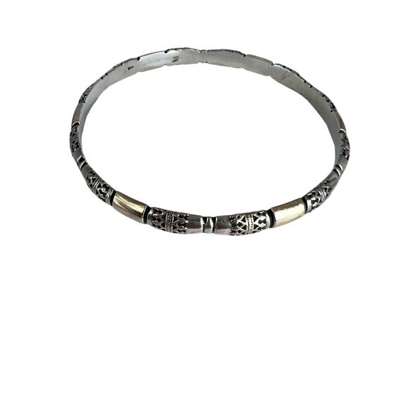 Sterling Silver with Brass Bangles Set of Two Vintage - Picture 2 of 5